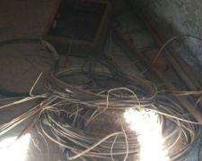 Застукали на горячем: полиция охраны Кривого Рога задержала вора кабеля (ФОТО)