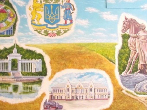 В Кривом Роге к завершению учебного года гимназии  подарили краеведческую настенную роспись (фотофакт)