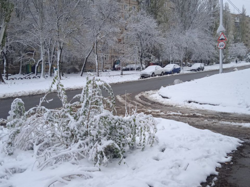 Посипали дороги, буксували таксі та визволяли зі снігового полону: на Дніпропетровщині випав перший сніг