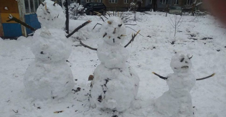 В Кривом Роге жители хвастаются, чей снеговик краше (фото)