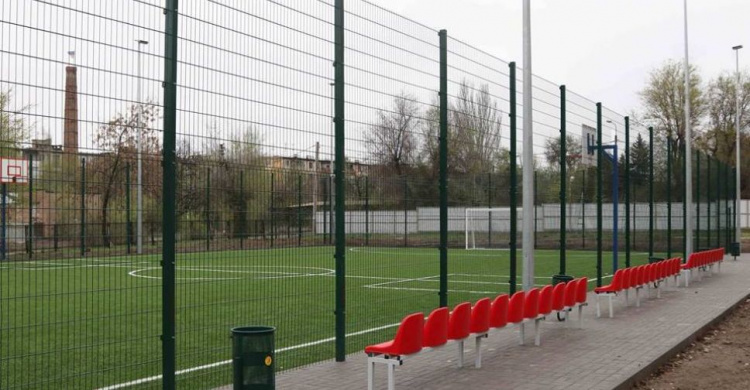Для будущих футбольных побед: в одной из школ Кривого Рога появилось современное поле (фото)