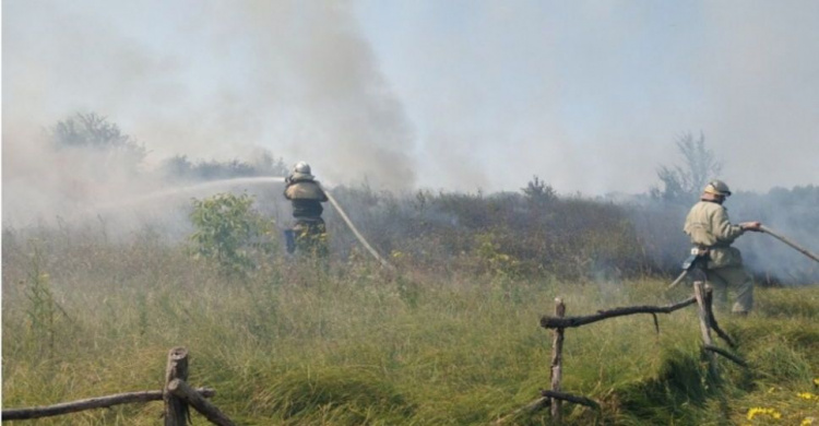 На Днепропетровщине спасатели дважды тушили пожар - огонь охвати четыре гектара земли (фото)