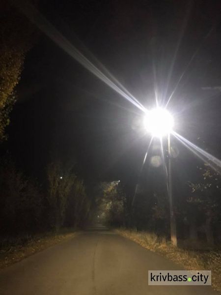 Кривой Рог – территория света: на Батуринской появилось уличное освещение