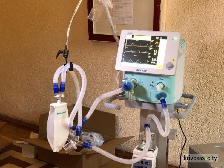 Больницы Кривого Рога получили 27 аппаратов ИВЛ и 10 мониторов для пациентов