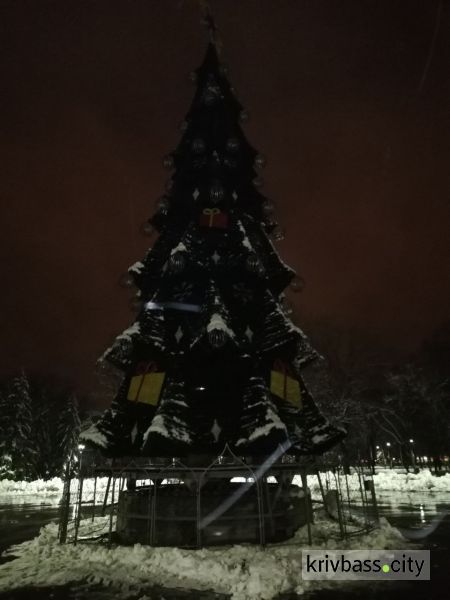 И вот она нарядная: в Кривом Роге установили главную новогоднюю ёлку города (фотофакт)