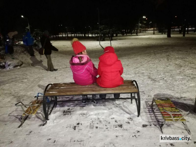 Криворожане воспользовались моментом: об активном отдыхе в снежный морозный день (ФОТО)