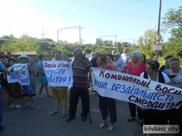 В Кривом Роге жители поселка Шевченко вышли на митинг и перекрыли дорогу к свалке (ОБНОВЛЕНО)