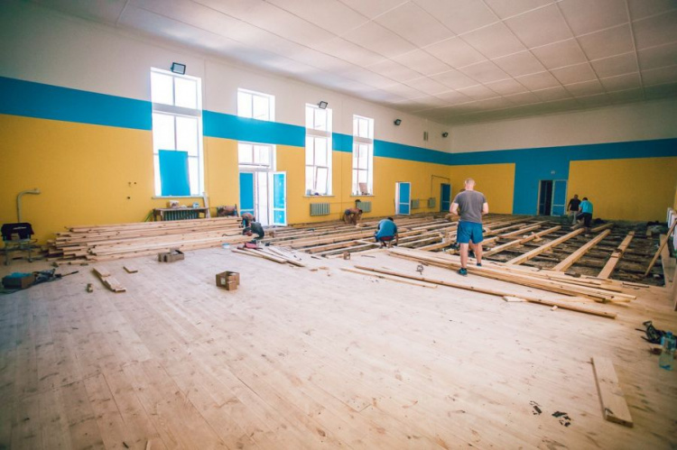 Ученики Центрально-Городской гимназии начнут новый учебный год с отремонтированным спортзалом: работы движутся к концу (фото)