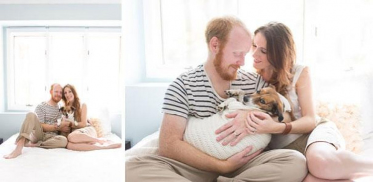 Сімейна пара влаштувала фотосесію з чотирилапим "немовлям"