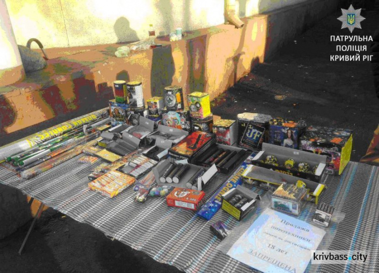 Полицейские Кривого Рога присекли незаконную торговлю пиротехникой и ёлками (ФОТО)