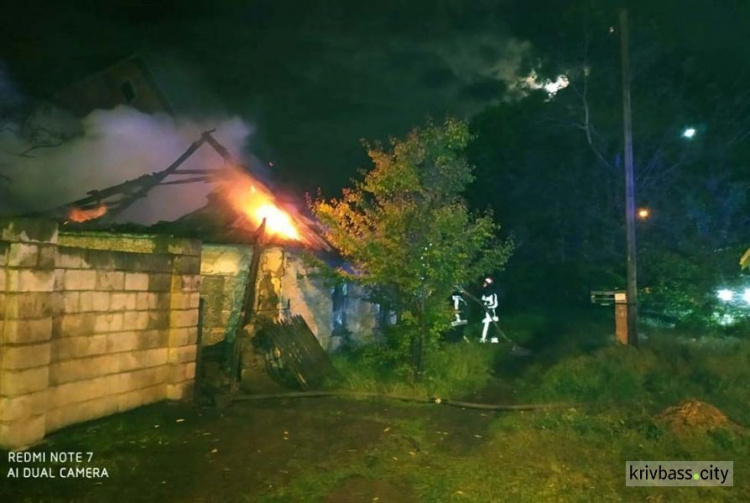 Ночной пожар в Кривом Роге почти полностью уничтожил частный дом