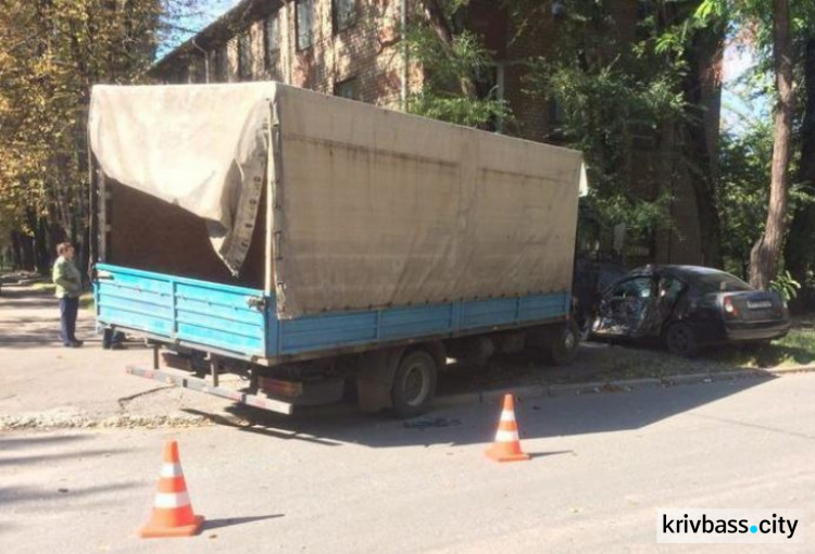 Из-за аварии с грузовиком в Кривом Роге пострадал водитель иномарки (ФОТО)