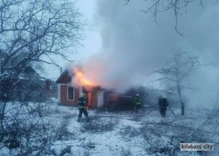 Поджёг или случайность: в Кривом Роге сгорел нежилой дом (ФОТО)