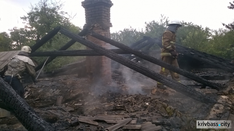В Терновском районе Кривого Рога пожар уничтожил дом (ФОТО)