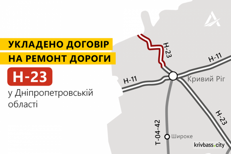 От Кривого Рога до границы с Кировоградской областью отремонтируют 23 км дороги