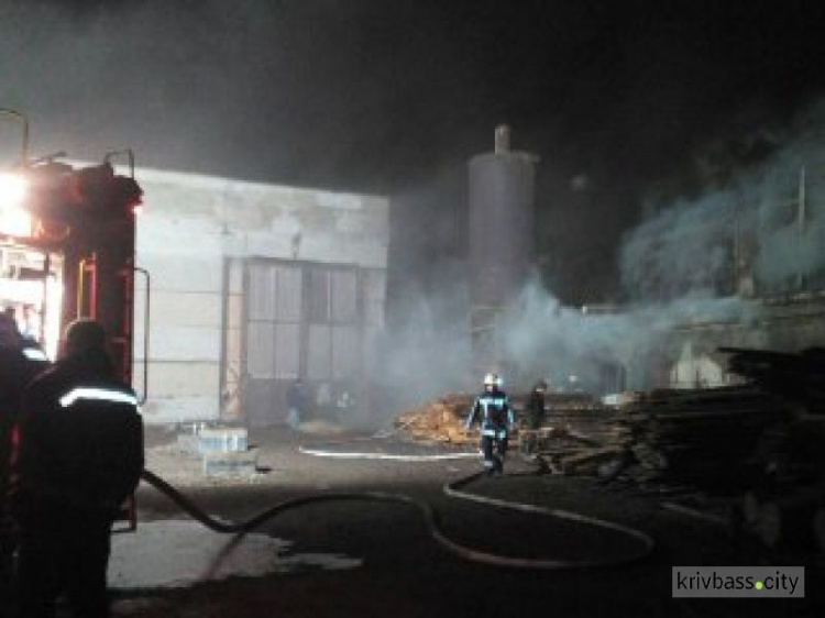 В Кривом Роге случился пожар на складе лесоматериалов (ФОТО)