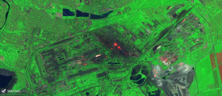 Спутник из космоса зафиксировал выбросы криворожского промышленного предприятия (фото)