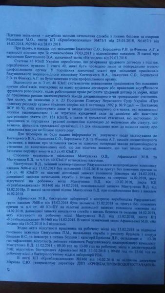 Сотрудники КПВС в Кривом Роге были уволены незаконно, - Гоструда (ДОКУМЕНТ)