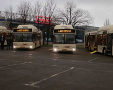 Криворожский коммунальный автобус не может проехать по кольцу из-за скопившихся маршрутных такси