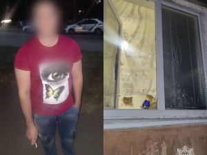 Гірше окупантів – місцеві хулігани: поліцейські затримали криворіжця, який побив вікна чужої оселі