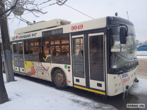 У Кривому Розі вранці 15 січня поновлять роботу чотири тролейбусні маршрути