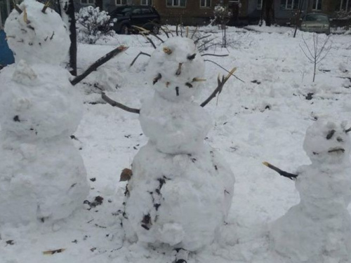 В Кривом Роге жители хвастаются, чей снеговик краше (фото)