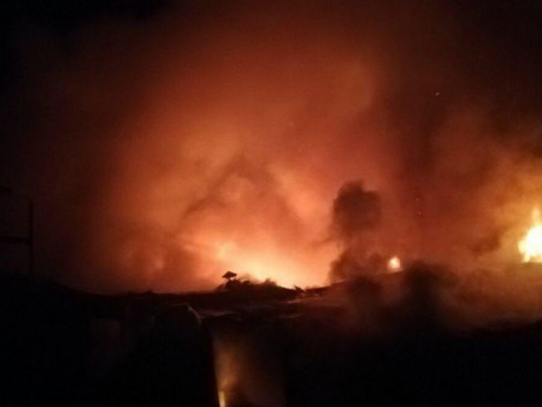 Масштабный пожар в Кривом Роге уничтожил хозпостройки (фото)