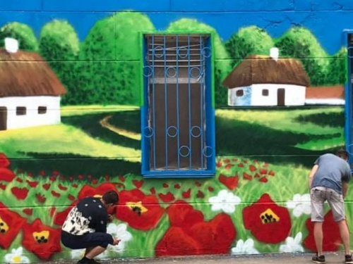 Маки, хаты и пшеничное поле: в Кривом Роге появился еще один красочный мурал (фото)