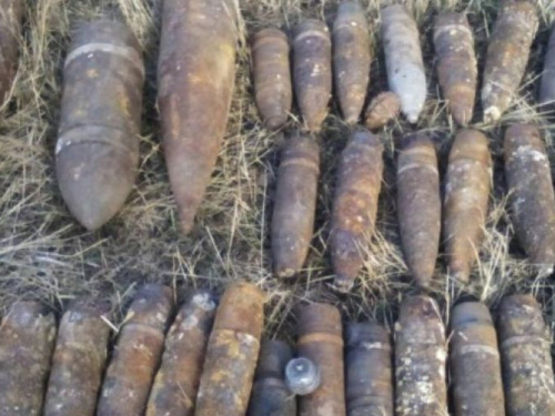 Под Кривым Рогом нашли и уничтожили более 3-х десятков артеллерийских снарядов
