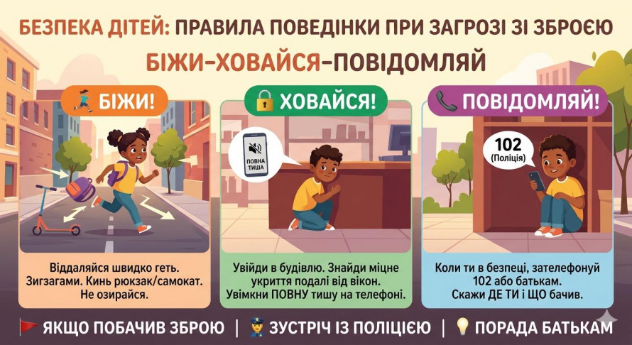 Людина зі зброєю, а поряд ви з дитиною: поради психологів для збереження життя і здоров'я