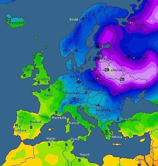 Сухо, ясно і дуже холодно: антициклон формує погоду на вихідні 31 січня -1 лютого