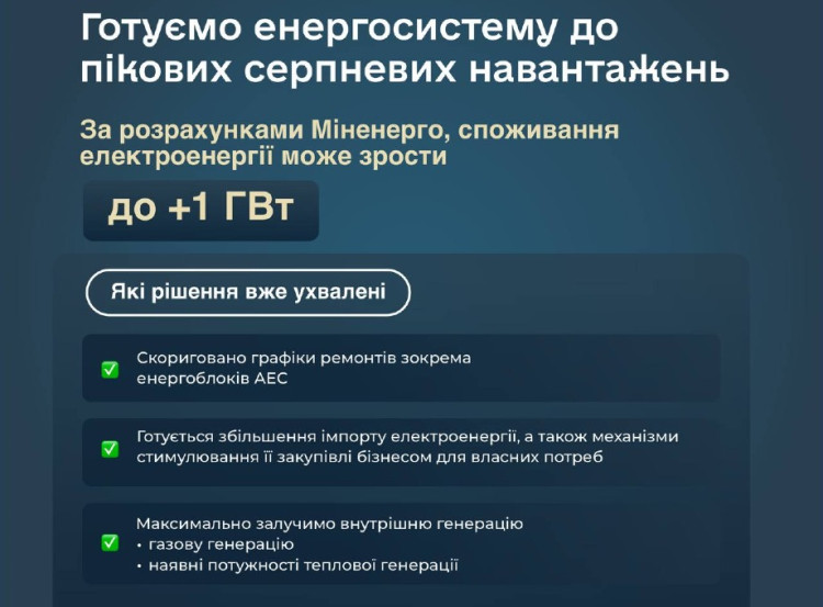 Можливі відключення світла: енергосистему України готують до максимальних навантажень
