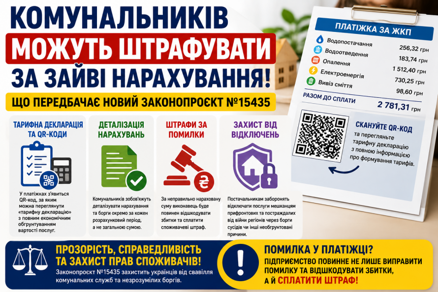 В Україні пропонують штрафувати комунальників за неправильні нарахування: що відомо