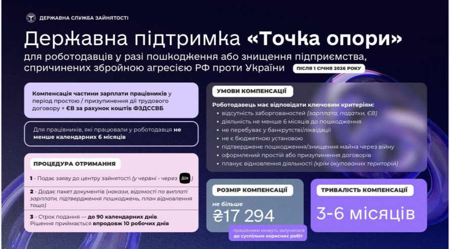 Точка опори: нова програма підтримки роботодавців у період простою через війну