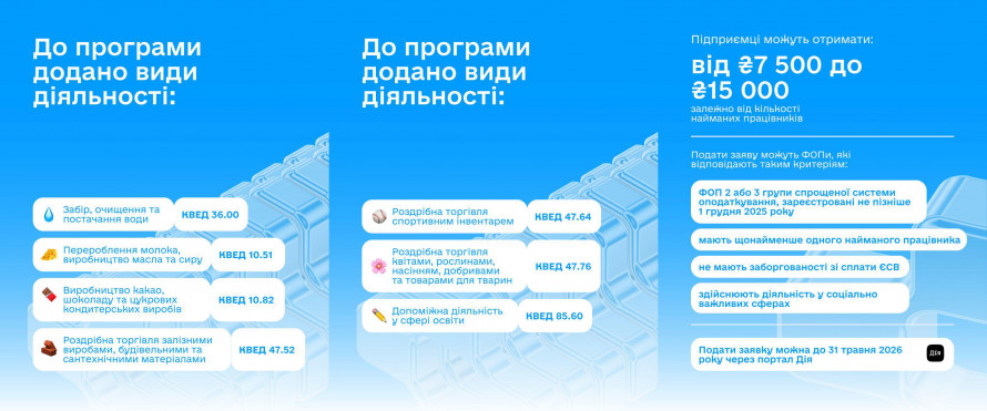 В Україні розширили енергопідтримку ФОП: які ще підприємці зможуть отримати по 15 тис грн